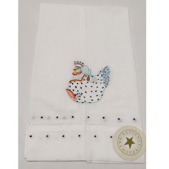 Patience Brewster Speckled Chicken Guest Towel - Tea Towel - Picture 1 of 1